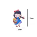 Cute cartoon girl enamel pin with flower basket, stylish metal brooch badge for clothes and bags. - YH1313 Style / Without Card
