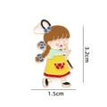 Cute cartoon girl metal enamel brooch pin, stylish clothing bag badge accessory 3.2x1.5cm - YH1314 Style / Without Card