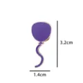 Close-up detail of the purple balloon enamel pin showing dimensions, size 3.2x1.4cm, metal badge. - 1331# (No Card)