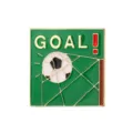 Green football goal enamel pin variant, stylish metal brooch badge for sports fans. - YH1264 (With Card)
