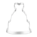 Stainless steel dress shaped cookie cutter detail, smooth edges for baking wedding cookies. - Heart Cake