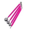 Detailansicht von 4 Stueck Edelstahl Kugel Werkzeuge fuer Ton und Fondant Modellierung - Rosarote OPP-Beutel-Verpackung / Fuchsia