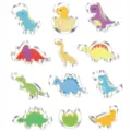 Stainless steel dinosaur cookie cutter set, 12 pieces DIY baking molds for fun kitchen use. - 12pcs Set