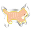 Stainless steel cat cookie cutter detail view, cute tabby cat design for baking pastry tools. - Cat 7189