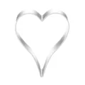 Detailed view of silver heart shaped cookie cutter, durable metal baking mold tool. - Heart Style 2