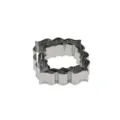 Stainless steel nested plaque cookie cutters detail, scalloped edge fondant mold set. - M7000-4