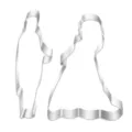 Set tagliabiscotti sposa e sposo in acciaio inossidabile per cottura, fondant e torta fai da te. - Sposa e sposo