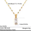 Collier de clavicule en acier inoxydable plaque or 18K avec zircone marquis blanc chic - Plaqué or 18K / Or - Style Zircon Blanc Marquise (XL-YS378)