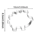 Detail view of the stainless steel hedgehog cookie cutter, showing exact dimensions for baking. - Large Hedgehogs