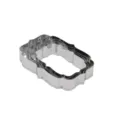 Stainless steel plaque biscuit cutter set, scalloped rectangular metal mold for fondant baking. - M7000-8