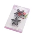 Ensemble d'emporte-pièces à fondant calice de rose en acier inoxydable, 4 pièces. - Emballage Carte Blister