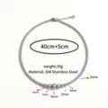 Stainless steel graduated bead necklace with 40cm length and 5mm to 8mm ball sizes for women. - Silver #2