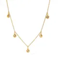 Gold-plated stainless steel chain necklace featuring geometric hexagonal rhinestone charms. - Golden Hexagon