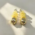 Retro geometric flower earrings, stylish gold drop earrings for women daily wear accessory. - Size 6