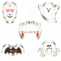 Set tagliabiscotti di Halloween in acciaio inossidabile, stampi fai-da-te per feste spettrali. - Modello E