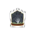 Stainless steel Halloween tombstone cookie cutter detail view, perfect for festive baking and DIY. - Tombstone 7256