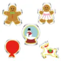 Details of 5-piece Christmas stainless steel cookie cutter set with cute shapes. - Style G Combo