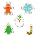 Stainless steel Christmas cookie cutters detail view, featuring cute holiday shapes and safe edges. - Set H