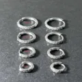Vue détaillée de créoles en acier inoxydable et zircone en plusieurs dimensions. - 2.0*6mm / Acier