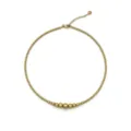 Stunning stainless steel beaded choker necklace with graduated gold tone spheres for women. - Gold #1