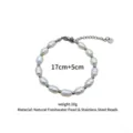 Pulsera de perlas de agua dulce naturales y cuentas de acero inoxidable elegante. - Pulsera / Plateado