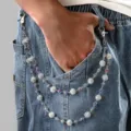 Double layer rhinestone pants chain hip hop punk waist chain denim jeans accessories - XY-1841 (Colorful Rhinestone)
