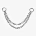 Silver double-layer metal pants chain hip-hop style jeans accessory variant item. - Chain No. 3