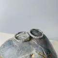 Créoles minimalistes en acier inoxydable et zircon, boucles d'oreilles rondes argentées. - 1.6*10mm / Acier