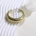 Wide gold open cuff bracelet minimalist metal geometric bangle statement wrist jewelry for women - Gold-Tone Narrow Polka Dot Bangles
