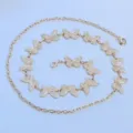 Gold butterfly waist chain for women adjustable metal body chain fashion jewelry. - 14 Butterflies / Gold