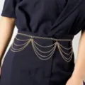 Multi-layer gold metal waist chain body chain punk style fashion accessory for women daily wear. - Multi-layer Tassel Waist Chains (Gold-tone)
