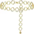 Retro Gold Metal Ring Waist Chain Women Body Chain Adjustable Fashion Belt Jewelry - 100cm / Gold