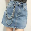 Punk style multi-layer metal waist chain detail shot for women fashion accessories - Layered Metal Pants Chains - Style 3