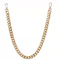 Detail shot of punk style chunky gold metal chain, featuring sturdy lobster clasps on both ends. - Style 2 / Gold