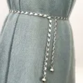 Women metal waist chain sweet cool retro chain belt fashion accessory for daily wear outfits. - Style B Waist Chain / White K