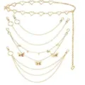 Gold butterfly heart waist chain body chain set multi layer metal jewelry for women party - Five-Piece Set / Gold