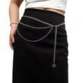 Silver multi-layer metal waist chain body chain for women vintage style fashion accessory - Multi-layer Sequin Waist Chain / Silver