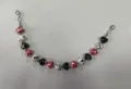 Fashion heart beaded chain accessory, versatile acrylic heart-shaped bead chain for hats. - Red, Black and White Mixed Ink Splash Heart Hat Chain