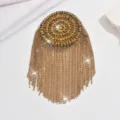 Spallina con frange di strass scintillanti catena dorata costume di scena dettaglio - Stile con Nappina Tonda (MS313) / Oro