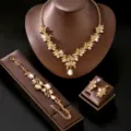 Set di gioielli con strass a foglia collana braccialetto e orecchini per donna abito da sposa - Set Champagne (80868905) / Set Champagne