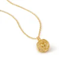 Detalle de collar con colgante de oro, dije redondo irregular con circonita amarilla brillante. - Estilo Redondo Irregular (KN0711-1)
