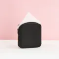Schwarze tragbare Damenbinde Tasche Make-up Etui kompakte Reissverschluss Aufbewahrung - Schwarz