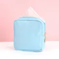 Hellblaue tragbare Damenbinden Aufbewahrungstasche kleine Kosmetiktasche Reißverschluss - Hellblau