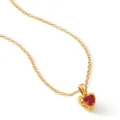 Vergoldete Herz Rubin Halskette süße Zirkon Schlüsselbeinkette Damen Schmuck Geschenke - Rotes Herz Stil (KN0705)
