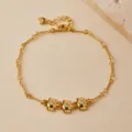 Pulsera De Flores De Zirconia Oro Cadena Ajustable Para Fiesta Y Uso Diario Elegante - Estilo Ajustable Flor Geométrica Micro Pavé Diamante Imitación (KB0851)