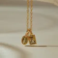 Elegant gold necklace with oval and rectangular yellow zircon pendants for women daily wear. - Yellow Oval Rect Zirconia Charm Style (KN0689) / 1 Piece