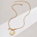 Exquisite stainless steel gold plated floating locket pendant necklace for women - Gold
