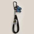 Cordón trenzado de nailon para exteriores llavero de mariposa con mosquetón y colgante. - Negro