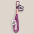 Cordón de nailon trenzado morado con colgante de mariposa y mosquetón para bolso. - Púrpura