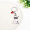 Süßer Cartoon Pudel Hund Schlüsselanhänger Zinklegierung Taschenanhänger Tier Metall Ornament - Pudel Und Dreieck-Herz